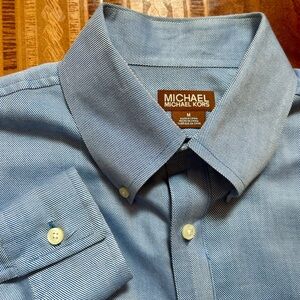 Michael Kors Men's Striped Blue Dress Shirt Size Medium
